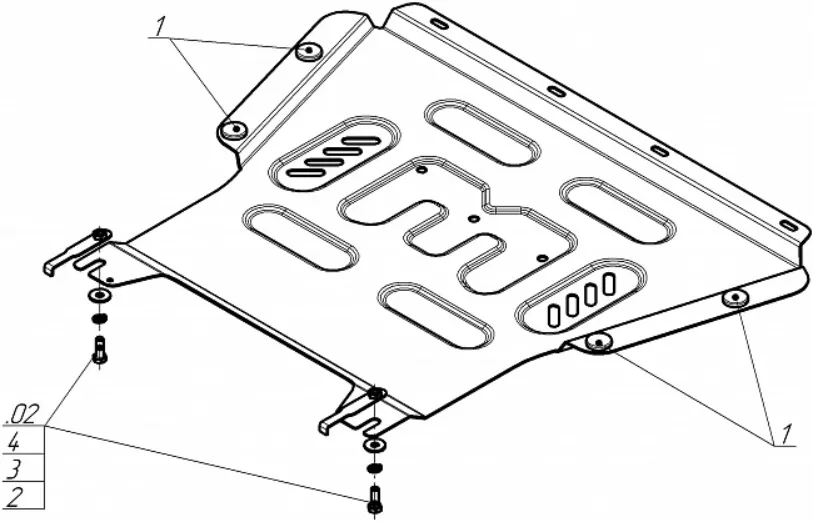 Металлическая защита двигателя и кпп Renault Kangoo 2 2008-2020