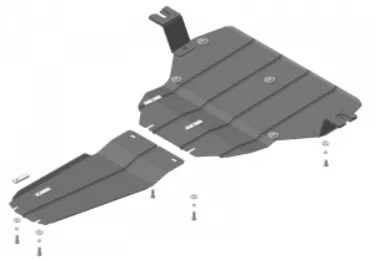 Металлическая защита двигателя и мкпп Mercedes Vito W447 2014- задний привод