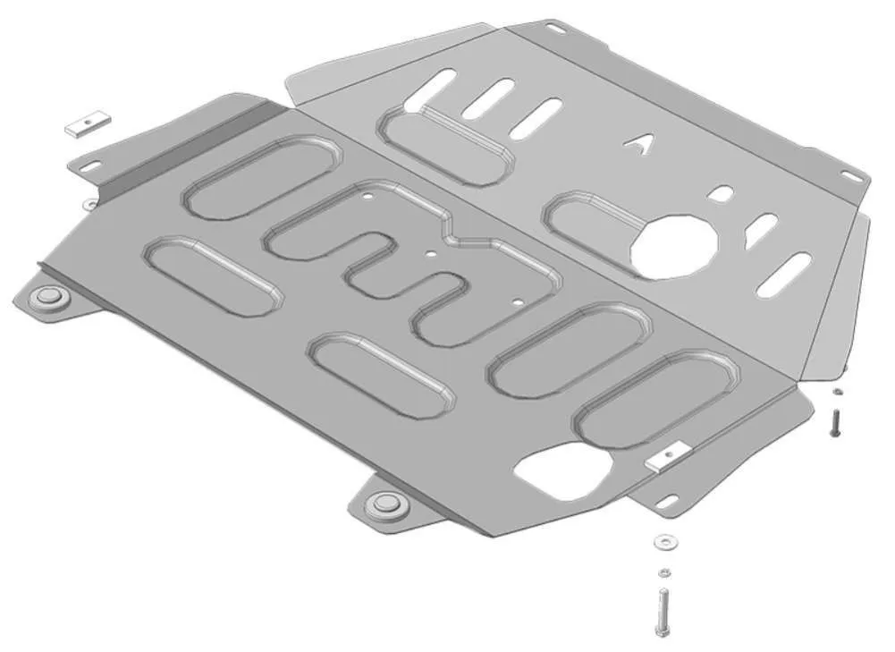 Металлическая защита двигателя и кпп Mitsubishi Outlander III 2012-2022