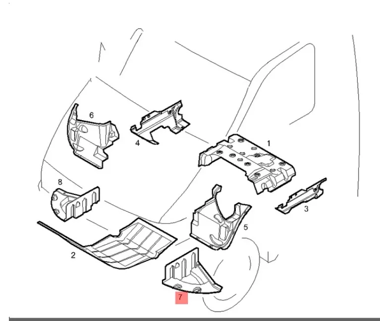 Защита крыла (подкрылок) передний левый Iveco daily 4 2007-2011 нижняя часть