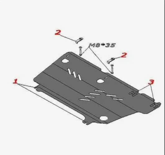 Металлическая защита двигателя и кпп Opel Crossland X 2017-
