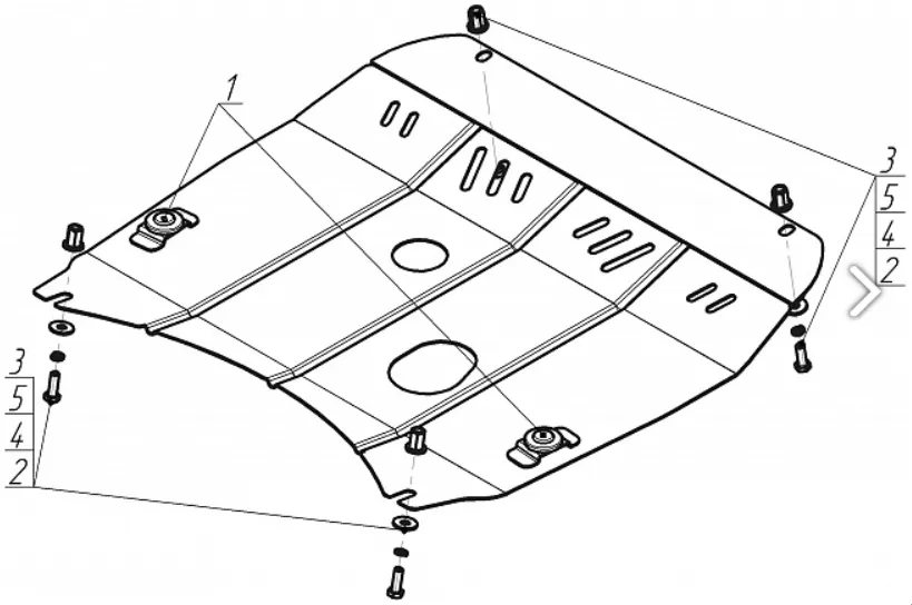 Металлическая защита двигателя и кпп Saab 9-3 2 2002-2005