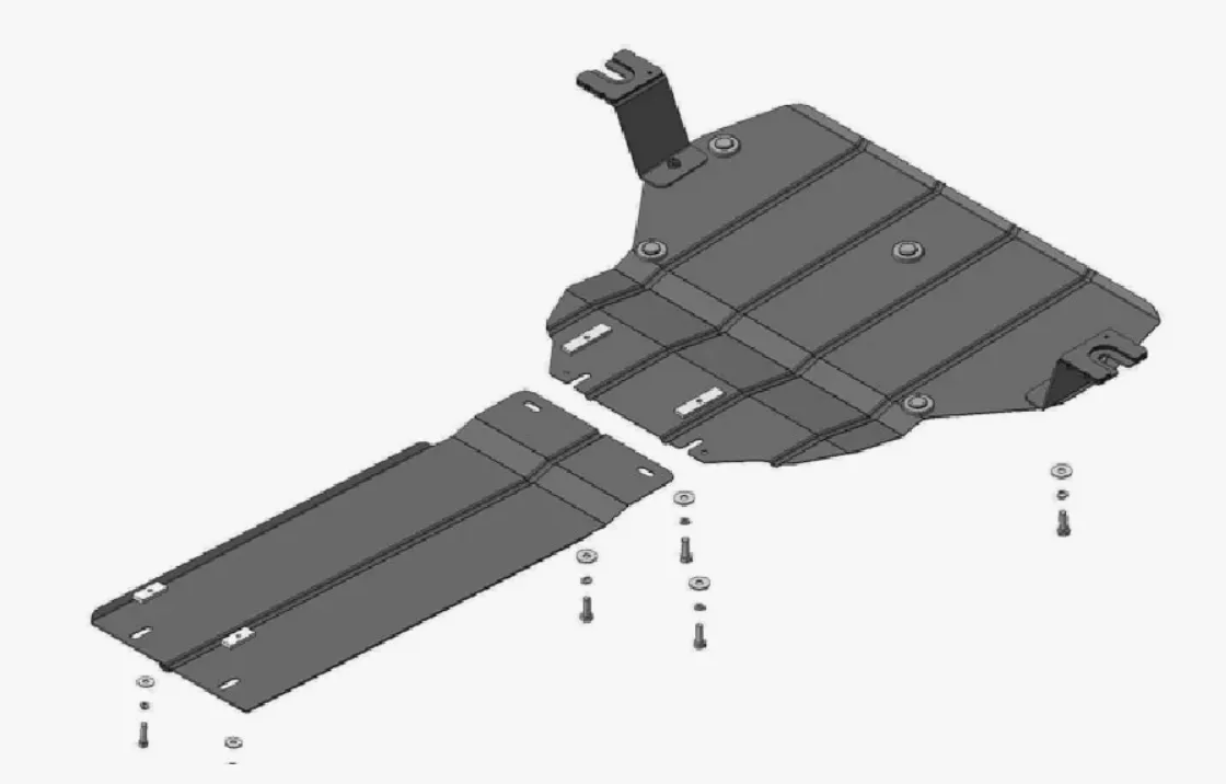 Металлическая защита двигателя и акпп Mercedes Vito W447 2014- задний привод
