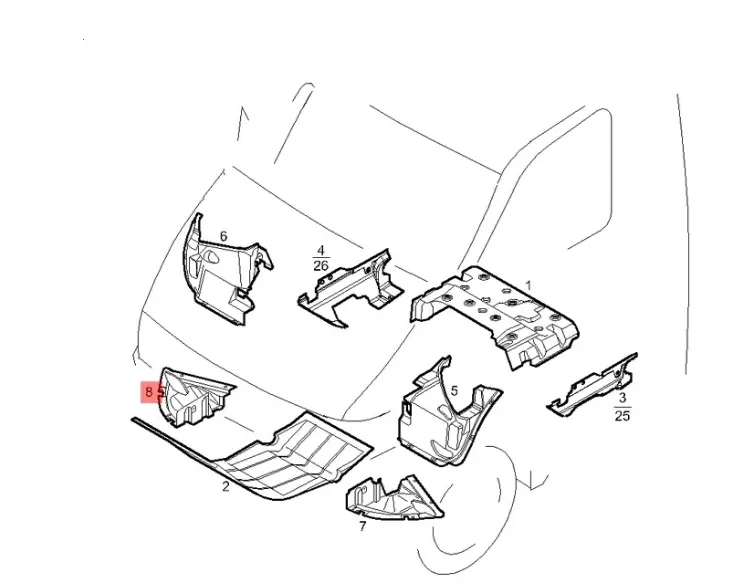 Защита крыла (подкрылок) передний правый Iveco daily 5 2011-2014 нижняя часть