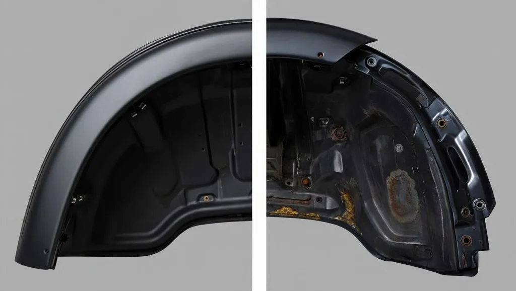 Пример неправильной установки локера с зазорами и ржавчиной