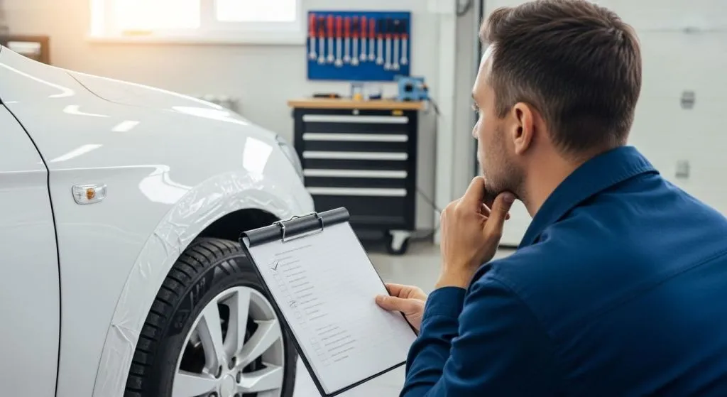 Автовладелец проверяет состояние установленных подкрылков по чек-листу. Автовладелец проверяет состояние установленных подкрылков по чек-листу.