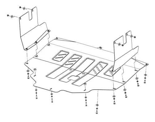 Металлическая защита двигателя и кпп Opel Movano 2010-