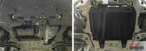 Металлическая защита двигателя и кпп Mitsubishi Lancer 10 2007-2017