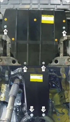 Металлическая защита двигателя и мкпп Mercedes Vito W447 2014- задний привод