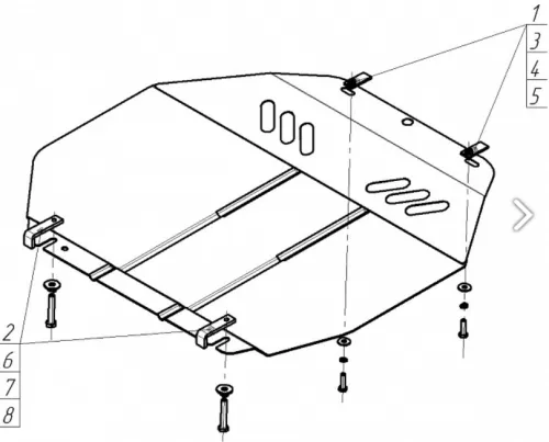 Металлическая защита двигателя и кпп Chrysler PT Cruiser 2000-2005