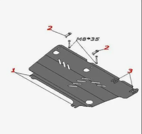 Металлическая защита двигателя и кпп Citroen C3 Aircross 2017-