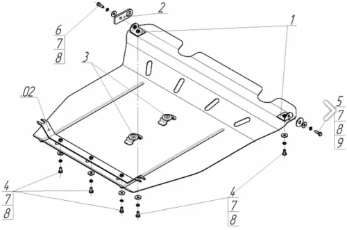 Металлическая защита двигателя и кпп Nissan Almera Tino 2000-2006