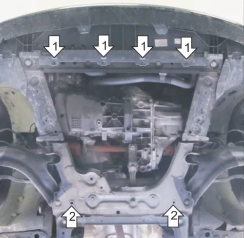 Металлическая защита двигателя и кпп Renault Kangoo 2 2008-2020