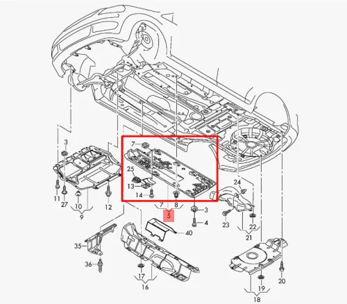Пластиковая защита днища Skoda Octavia A5 2004-2013 правая