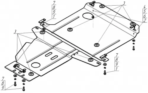 Металлическая защита двигателя и кпп Mercedes Vito W639 2003-2014