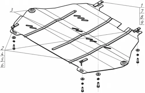 Металлическая защита двигателя и кпп Volvo S90 2016-