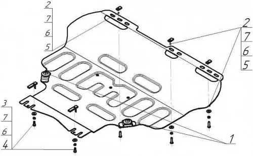 Металлическая защита двигателя и кпп Volvo V50 2004-2012