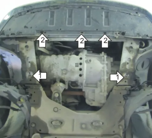 Металлическая защита двигателя и кпп Renault Megane 2 2002-2008