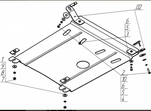 Металлическая защита двигателя и кпп Volvo C70 1997-2005