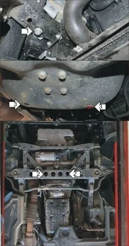 Металлическая защита двигателя и акпп Mercedes Vito W447 2014- задний привод