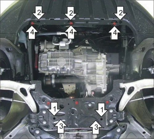 Металлическая защита двигателя и кпп Volvo V50 2004-2012