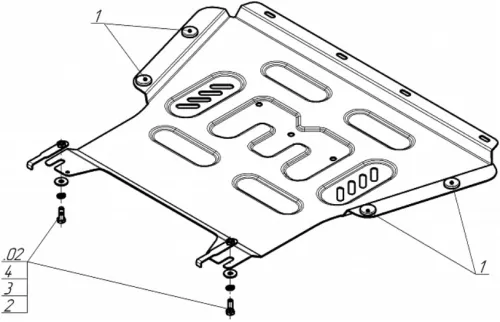 Металлическая защита двигателя и кпп Mercedes Citan 2012-