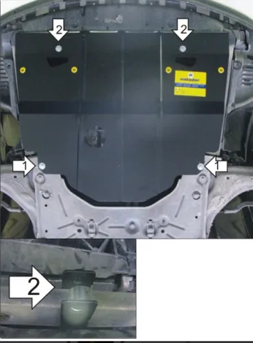 Металлическая защита двигателя и кпп Renault Vel Satis 2002-2009