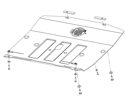Металлическая защита двигателя и кпп GMC Terrein 2017-