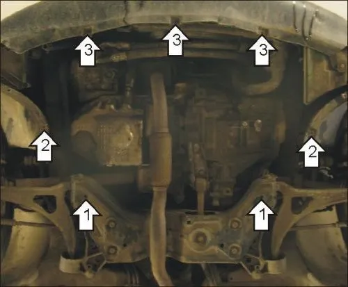Металлическая защита двигателя Audi A2 2000-2005