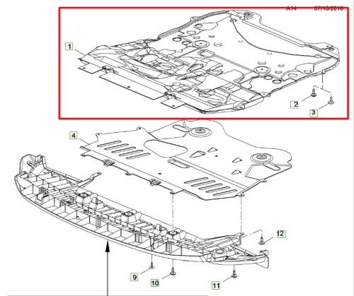 Пластиковая защита двигателя Peugeot 308 2021-