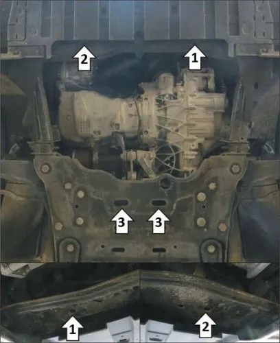 Металлическая защита двигателя и кпп Renault Scenic 4 2016-2022