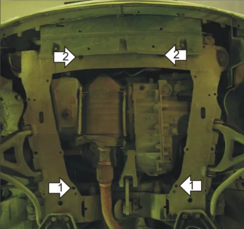 Металлическая защита двигателя и кпп Renault Symbol 1999-2008