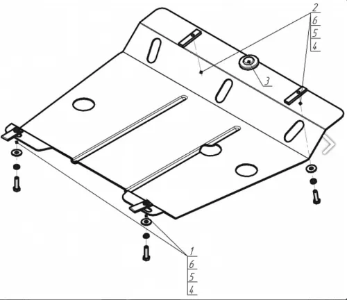 Металлическая защита двигателя и кпп Renault Symbol 1999-2008