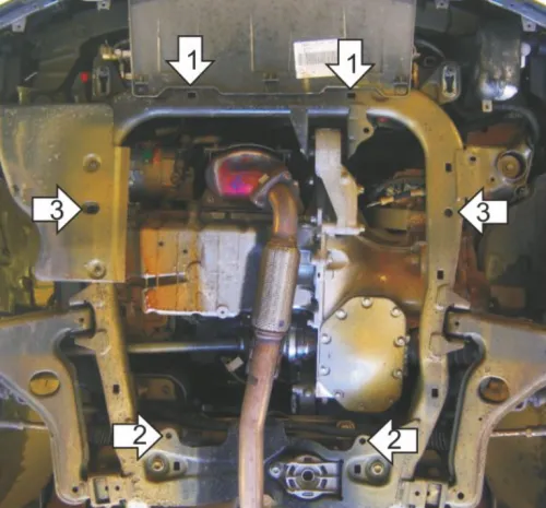 Металлическая защита двигателя и кпп Opel Astra G 1998-2009