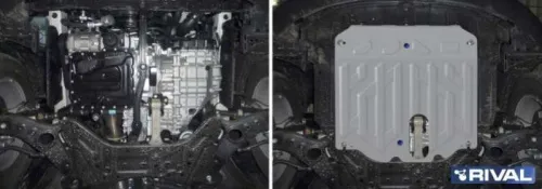 Алюминиевая защита двигателя и кпп Kia Sorento 2 restailing 2012-2021