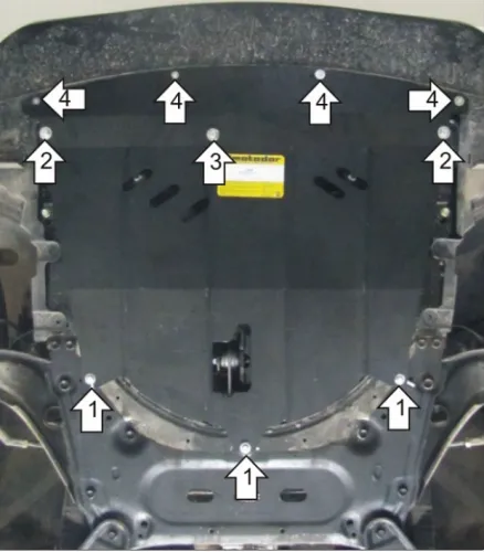 Металлическая защита двигателя и кпп Nissan Qashqai 2 2014-2015 EU