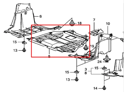 Пластиковая защита двигателя Honda Insight 2 2009-2014