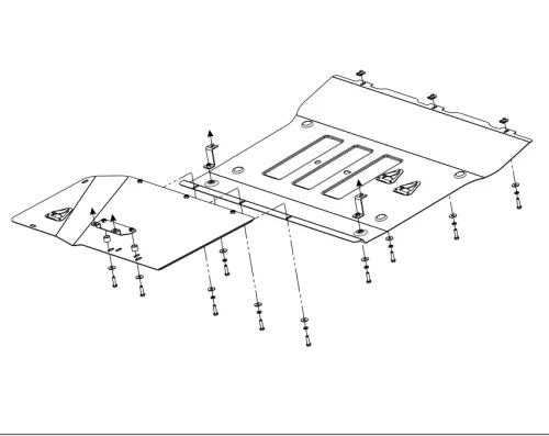 Металлическая защита двигателя и кпп Mercedes Vito W447 2020- AWD полный привод