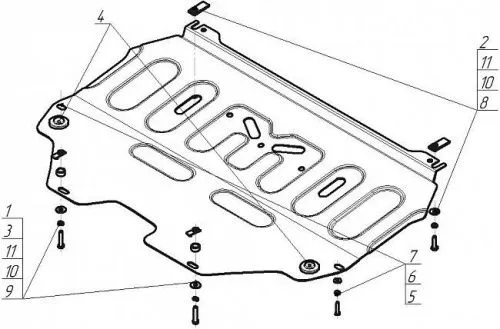 Металлическая защита двигателя и кпп Citroen C4 2 2010-2018