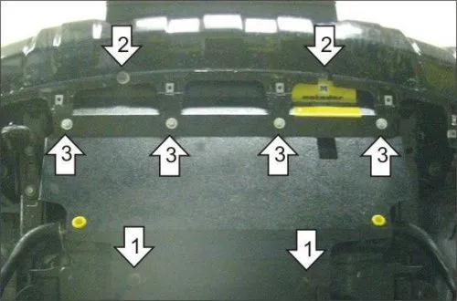 Металлическая защита радиаторов Nissan Pathfinder 4 2010-2014 усиленная