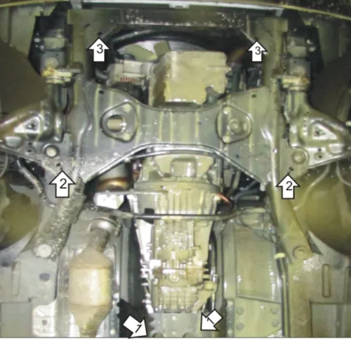 Металлическая защита двигателя и кпп Mercedes Vito W639 2003-2014