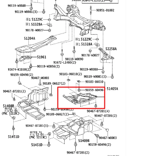 Пластиковая защита двигателя Toyota Avensis 2003-2009 дизель