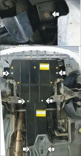 Металлическая защита двигателя и акпп Mercedes Vito W447 2014- задний привод