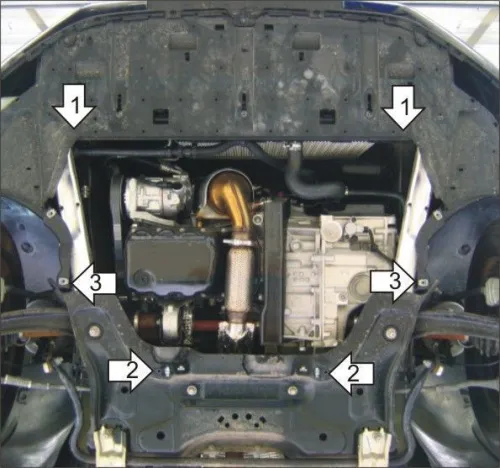 Металлическая защита двигателя и кпп Citroen C4 1 2004-2010