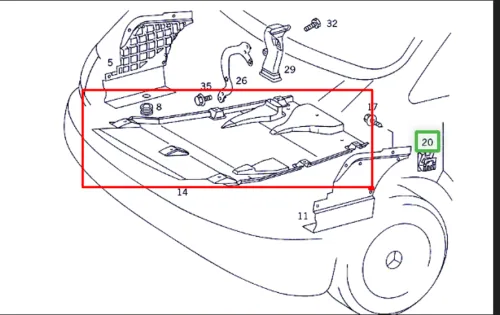 Пластиковая защита двигателя Mercedes Vito W638 1996-2003