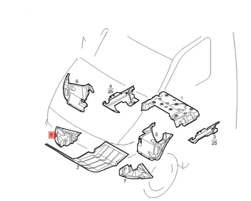 Защита крыла (подкрылок) передний правый Iveco daily 3 2000-2007 нижняя часть