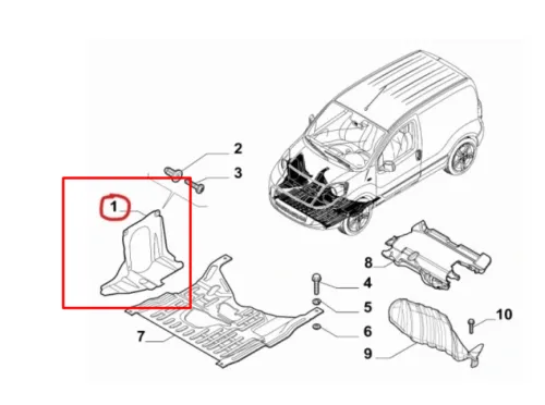 Пластиковая защита двигателя Peugeot Bipper 2008-2018