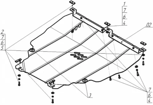 Металлическая защита двигателя Volvo V40 2 2012-2019