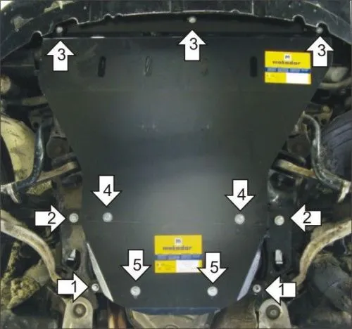 Металлическая защита двигателя Audi A4 B6 2000-2006
