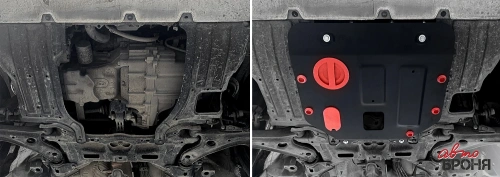 Металлическая защита двигателя и кпп Honda Fit 2 2007-2014